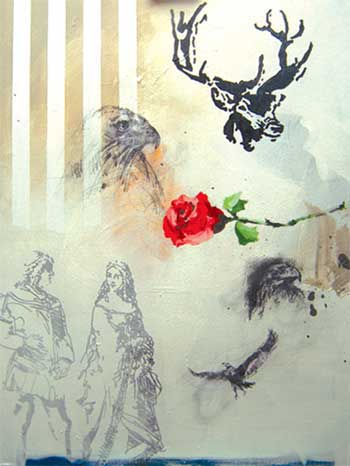 Deer and rose